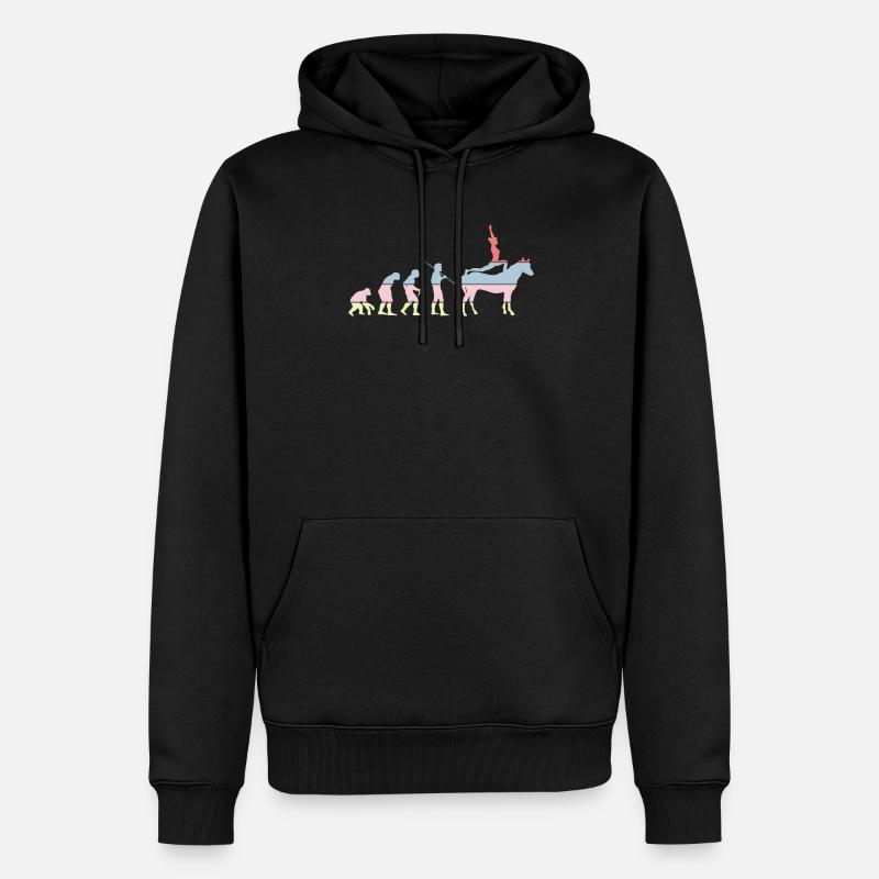 Pferdevoltigieren Evolution Reiten Reiten - Männer Premium Bio Hoodie - Schwarz