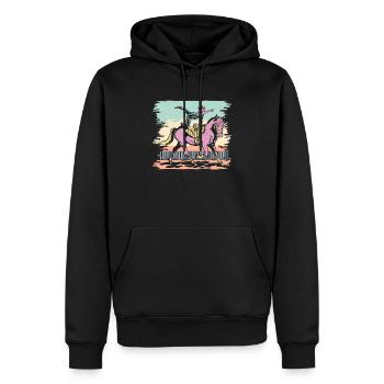 Saut à cheval Voltigeur Équitation Équitation - Sweat à capuche Premium bio Homme - noir - Devant - Nico (187cm)
