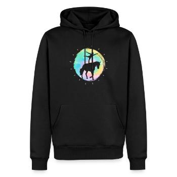 Saut à cheval Voltigeur Équitation Équitation - Sweat à capuche Premium bio Homme - noir - Devant - Nico (187cm)