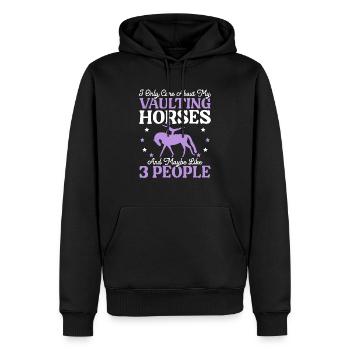 Saut à cheval Voltigeur Équitation Équitation - Sweat à capuche Premium bio Homme - noir - Devant - Nico (187cm)