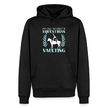 Mein einziges Interesse gilt dem Voltigierpferd - Männer Premium Bio Hoodie - Schwarz - Vorne - Nico (187cm)