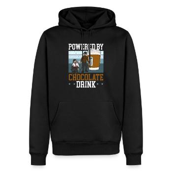 Angetrieben durch Schokoladengetränk Choco Drink Geschmack - Männer Premium Bio Hoodie - Schwarz - Vorne - Nico (187cm)