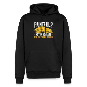 Collecte de pièces de collection numismate - Sweat à capuche Premium bio Homme - noir - Devant - Nico (187cm)