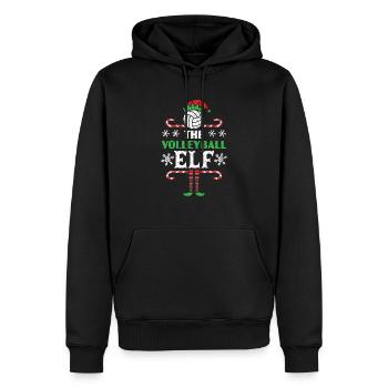 Der Volleyball Elf Sport Frohe Weihnachten - Männer Premium Bio Hoodie - Schwarz - Vorne - Nico (187cm)