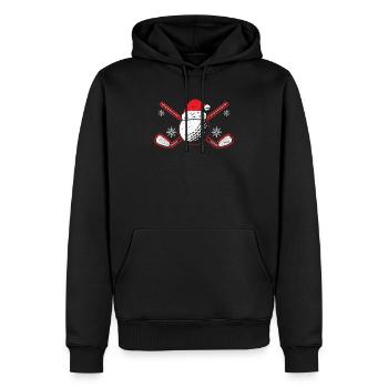 Joueur de golf Sport Golfeur Joyeux Noël Jour de Noël - Sweat à capuche Premium bio Homme - noir - Devant - Nico (187cm)