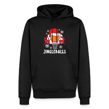 Jingleballs Basketballspieler Weihnachten - Männer Premium Bio Hoodie - Schwarz - Vorne - Nico (187cm)