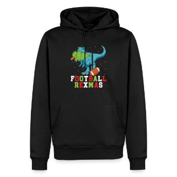 Football Rexmas Joueur de football Noël Jour de Noël - Sweat à capuche Premium bio Homme - noir - Devant - Nico (187cm)