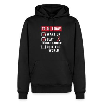 Kehlkopfkrebs Kopf- und Halskrebs Bewusstsein - Männer Premium Bio Hoodie - Schwarz - Vorne - Nico (187cm)