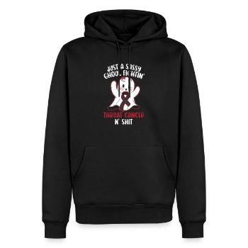 Just A Sassy Ghoul Fightin' Throat Cancer N' Shit - Männer Premium Bio Hoodie - Schwarz - Vorne - Nico (187cm)