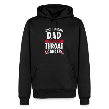 Juste un père badass survivant au cancer de la gorge - Sweat à capuche Premium bio Homme - noir - Devant - Nico (187cm)