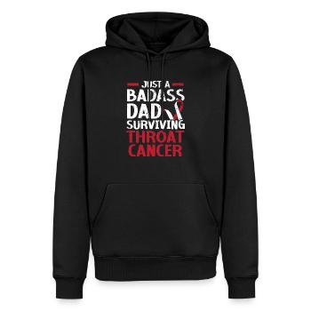 Juste un père badass survivant au cancer de la gorge - Sweat à capuche Premium bio Homme - noir - Devant - Nico (187cm)