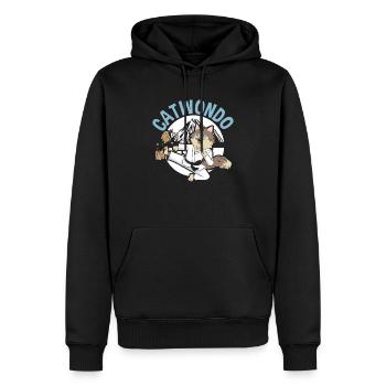 Catwondo MMA Mixed Martial Arts Taekwondo Katze - Männer Premium Bio Hoodie - Schwarz - Vorne - Nico (187cm)