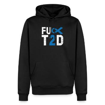 Diabète de type 2 DT2 Sensibilisation au diabète du guerrier - Sweat à capuche Premium bio Homme - noir - Devant - Nico (187cm)