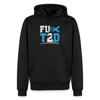 Diabète de type 2 DT2 Sensibilisation au diabète du guerrier - Sweat à capuche Premium bio Homme - noir - Devant - Nico (187cm)