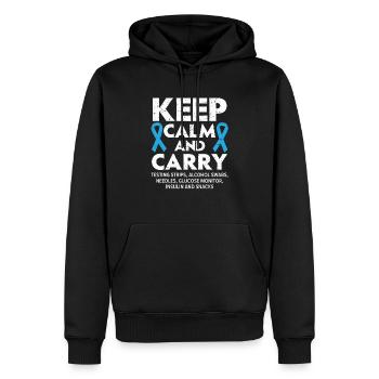 Diabète de type 2 DT2 Sensibilisation au diabète du guerrier - Sweat à capuche Premium bio Homme - noir - Devant - Nico (187cm)