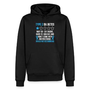 Diabète de type 2 DT2 Sensibilisation au diabète du guerrier - Sweat à capuche Premium bio Homme - noir - Devant - Nico (187cm)