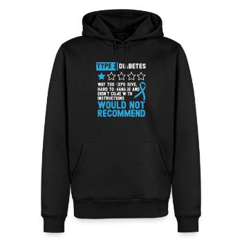 Diabète de type 2 DT2 Sensibilisation au diabète du guerrier - Sweat à capuche Premium bio Homme - noir - Devant - Nico (187cm)