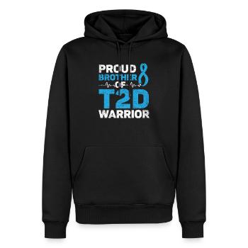 Fier frère d’un guerrier du DT2 Sensibilisation au diabète - Sweat à capuche Premium bio Homme - noir - Devant - Nico (187cm)