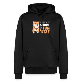 Ich bin nicht klein Ich bin lustig Größe Shiba Inu Japanischer Hund - Männer Premium Bio Hoodie - Schwarz - Vorne - Nico (187cm)