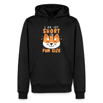 Ich bin nicht klein Ich bin lustig Größe Shiba Inu Japanischer Hund - Männer Premium Bio Hoodie - Schwarz - Vorne - Nico (187cm)