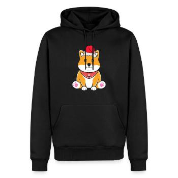 Shiba Inu Japanischer Hund Liebhaber Welpen Pfote Weihnachten - Männer Premium Bio Hoodie - Schwarz - Vorne - Nico (187cm)