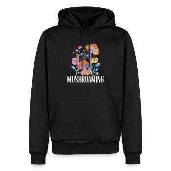 Mushroaming Pilz Mykologie Morcheljagd - Männer Premium Bio Hoodie - Schwarz - Vorne - Nico (187cm)
