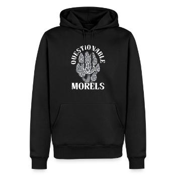 Morilles douteuses Champignon Mycologie Cueillette - Sweat à capuche Premium bio Homme - noir - Devant - Nico (187cm)