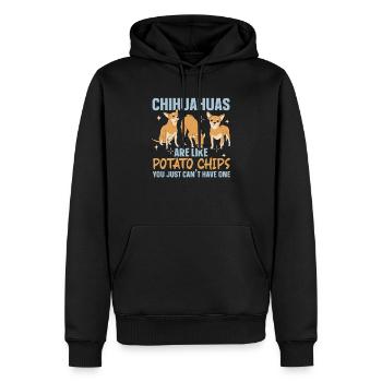 Chihuahua sind wie Kartoffelchips Hundeliebhaber - Männer Premium Bio Hoodie - Schwarz - Vorne - Nico (187cm)