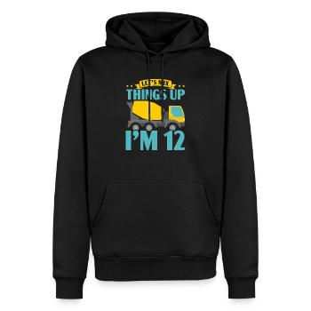 Let's Mix Things Up I'm 12 Construction Birthday - Men’s Premium Organic Hoodie - black - Front - Nico (187cm)