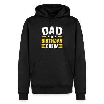 Papa Anniversaire Équipe Ouvrier Construction Profession - Sweat à capuche Premium bio Homme - noir - Devant - Nico (187cm)