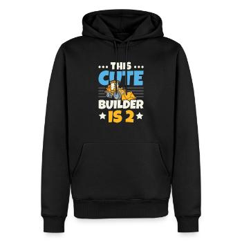 This Cute Builder Is 2 Construction Birthday - Men’s Premium Organic Hoodie - black - Front - Nico (187cm)