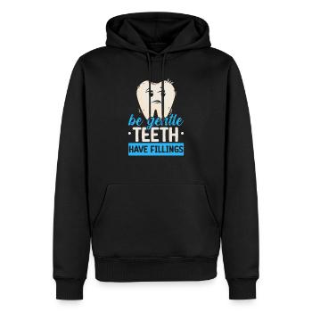 Soyez doux les dents ont des obturations futur dentiste - Sweat à capuche Premium bio Homme - noir - Devant - Nico (187cm)