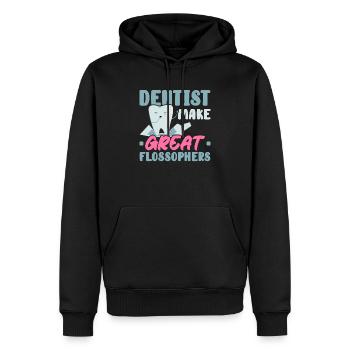 Les dentistes font de grands Flossophers École dentaire - Sweat à capuche Premium bio Homme - noir - Devant - Nico (187cm)