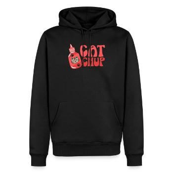 Rattrapage Ketchup Amoureux de la nourriture Gourmet Cat Whisperer - Sweat à capuche Premium bio Homme - noir - Devant - Nico (187cm)