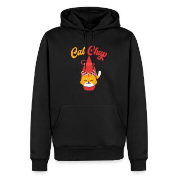 Rattrapage Ketchup Amoureux de la nourriture Gourmet Cat Whisperer - Sweat à capuche Premium bio Homme - noir - Devant - Nico (187cm)