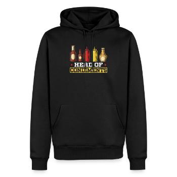 Head Of Condiments Food Lover Moutarde Mayonnaise - Sweat à capuche Premium bio Homme - noir - Devant - Nico (187cm)