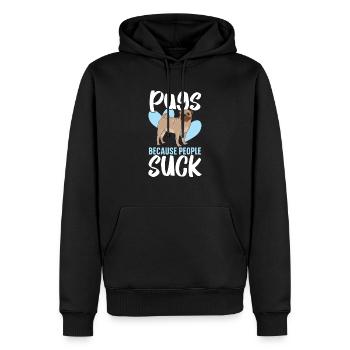 Carlins parce que les gens sucent Carlin Propriétaire Chien Amoureux - Sweat à capuche Premium bio Homme - noir - Devant - Nico (187cm)