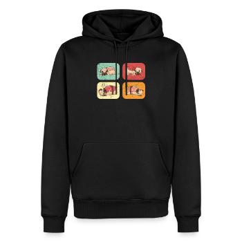 Mops-Besitzer Hundeliebhaber Puppy Paw Love Feinschmecker - Männer Premium Bio Hoodie - Schwarz - Vorne - Nico (187cm)