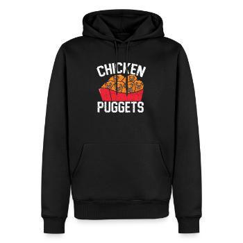 Puggets de poulet Pug Propriétaire de chien Amoureux des chiots Chiot Foodie - Sweat à capuche Premium bio Homme - noir - Devant - Nico (187cm)