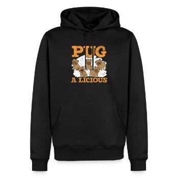 Pugalicious Mops-Besitzer-Hundeliebhaber-Welpen-Tatzen-Liebe - Männer Premium Bio Hoodie - Schwarz - Vorne - Nico (187cm)