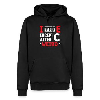 Grammaire Police Anglais Professeur d’écriture Apostrophe - Sweat à capuche Premium bio Homme - noir - Devant - Nico (187cm)
