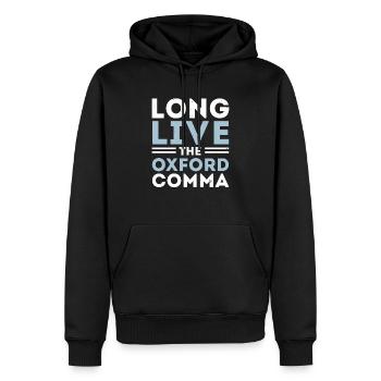Grammaire Police Anglais Professeur d’écriture Apostrophe - Sweat à capuche Premium bio Homme - noir - Devant - Nico (187cm)