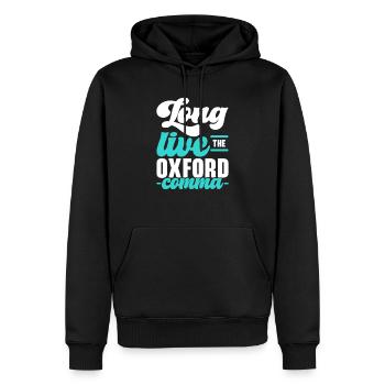 Grammaire Police Anglais Professeur d’écriture Apostrophe - Sweat à capuche Premium bio Homme - noir - Devant - Nico (187cm)