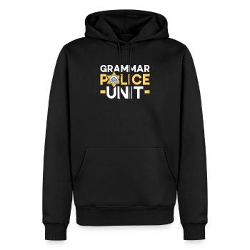 Grammar Police Unit English Writing Teacher - Men’s Premium Organic Hoodie - black - Front - Nico (187cm)
