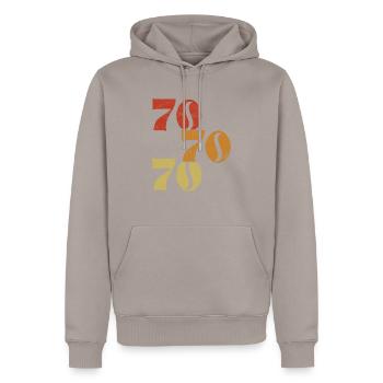 Retro 70's 1970 Vintage Seventies Party 1970er - Männer Premium Bio Hoodie - Taupe - Vorne - Nico (187cm)