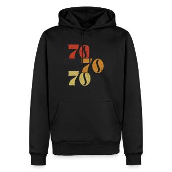 Retro 70's 1970 Vintage Seventies Party 1970s - Sweat à capuche Premium bio Homme - noir - Devant - Nico (187cm)