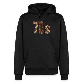 Retro 70's 1970 Vintage Seventies Party 1970s - Sweat à capuche Premium bio Homme - noir - Devant - Nico (187cm)