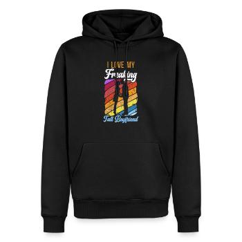 Ich liebe meine verdammt große Freundin Freundin - Männer Premium Bio Hoodie - Schwarz - Vorne - Nico (187cm)
