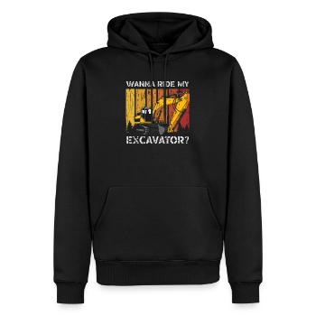 Wanna Ride My Excavator Construction Digger - Sweat à capuche Premium bio Homme - noir - Devant - Nico (187cm)