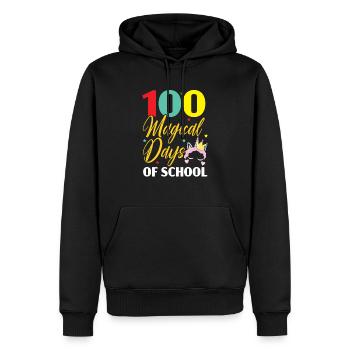 100 Magical Of Days Of School Unicorn Lover - Men’s Premium Organic Hoodie - black - Front - Nico (187cm)